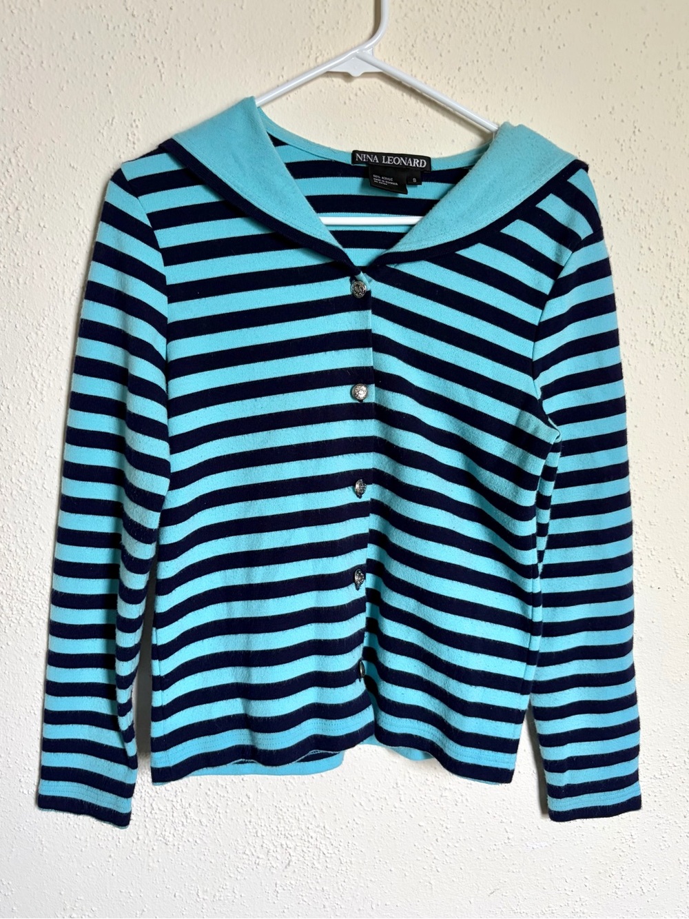 Nina Leonard Striped Cardigan